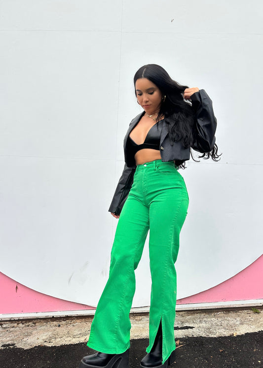 Green Wide Leg Pants